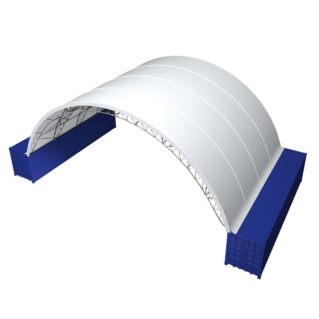 Reinforced 60'x40'x22' Double Truss Container Canopy Shelter