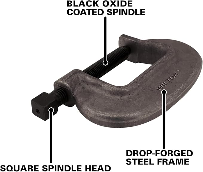 Wilton Brute Force C-Clamp, 1-3/4" Opening, 1-7/16" Throat, 8750 Lbs. Clamping Force (1-1/2 F.C.)