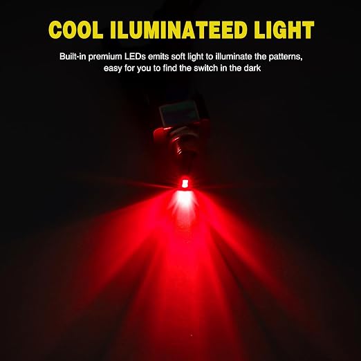 Nilight 5PCS LED Toggle Switch ON Off 12V 30A Red LED Lighted Metal Switches Heavy Duty SPST 3 Pin Rocker 12mm Mounting Hole for Automotive Cars Trucks Boats Racing Car