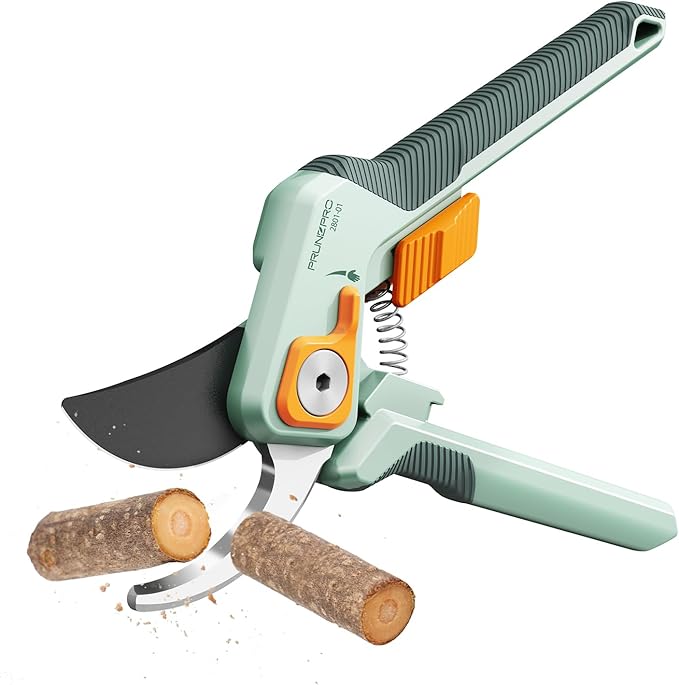 PrunePro Pruning Shears for Gardening - 8" Professional Bypass Hand Pruner Up to 1 Inch Cut Capacity Sharp Stainless Steel Blade Garden Scissors Plant Flower Garden Clipper 1 Pack