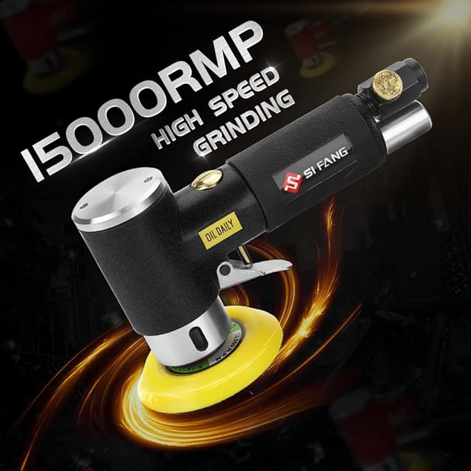 SI FANG Black 2" 3" Mini Orbital Air Sander & Polisher Kit for Auto Body Work