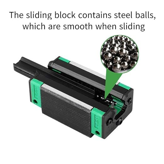 Linear Guide Rail 2PCS HGR20 300mm Linear Slide Rail 4PCS HGH20CA Carriage with Wrench, Plastic Dust Cap, Head Screw Slider Block CNC Kit for DIY CNC Routers Lathes Mills 3D Printer