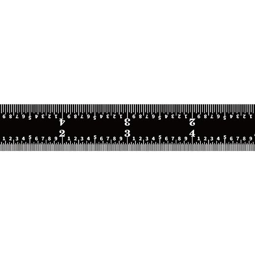 PEC Tools 6-inch Metal Ruler, Stainless Steel with Black Chrome Finish, 16R Graduation (1/32", 1/64", 1/50", 1/100") High-Precision, High Wear Resistance, High Contrast, Machinist Rule, Made in USA