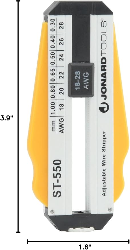 Jonard Tools ST-550 ABS Adjustable Precision Wire Stripper, 18-28 AWG