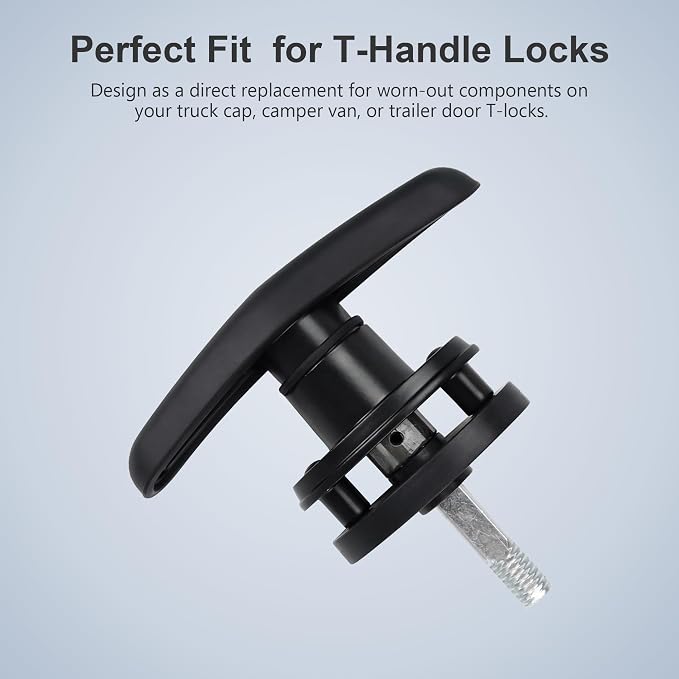 Truck Roof Top T-Handle Lock Dust Cover & Cam Plate Spacer Kit - Replacement for Camper Van, Truck Cap, Canopy, Trailer Door T-Locks, Weatherproof Seal Protection-4 Sets