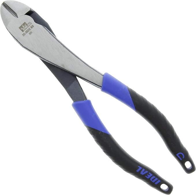 IDEAL INDUSTRIES INC. 35-3028 Diagonal-Cutting Plier - 8 in., Plier with Knife-to-Knife Blades, Smart Grip Handles