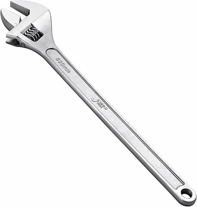 Jetech 24-Inch Adjustable Wrench, Professional Heavy Duty, Chrome Vanadium Steel, Shifter Spanner with Inch/Metric Scale, Wide Caliber Opening, Rust-Resistant Finish, Extra-Long Leverage