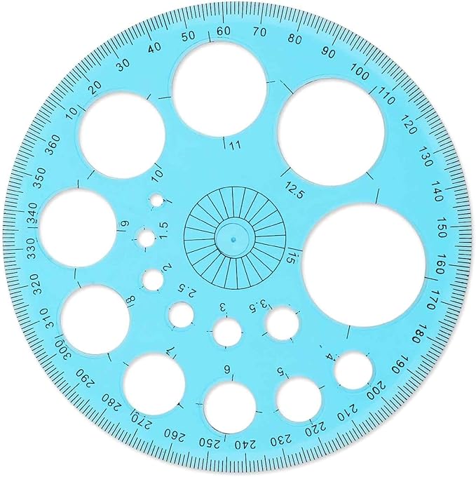 Circle Template for Drawing, Plastic Circle Stencil Geometric Circle Ruler for Drafting, Large and Small Circle Drawing Tool for School Office Supplies