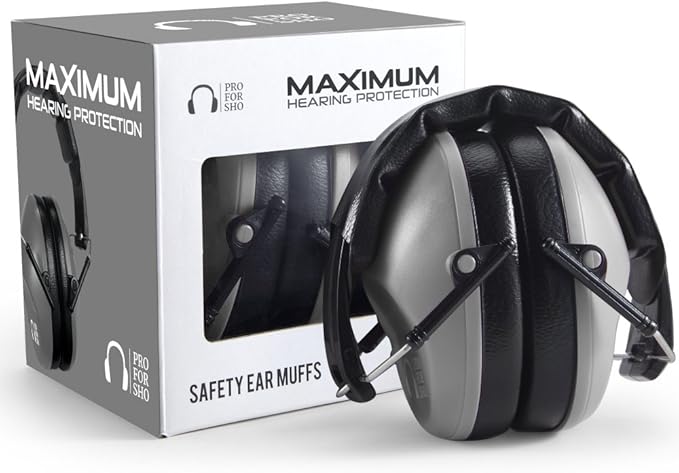 Pro For Sho 34dB NRR Hearing Protection Ear Muffs – Highest NRR Compact Design Ear Protection for Loud Events & Sensory Use