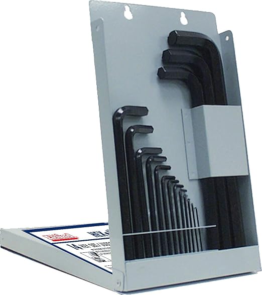 Eklind Tool 10614 Hex-L Key allen wrench, 14 Pieces Set Metric MM sizes 0.9-17 Long Series with Metal Box