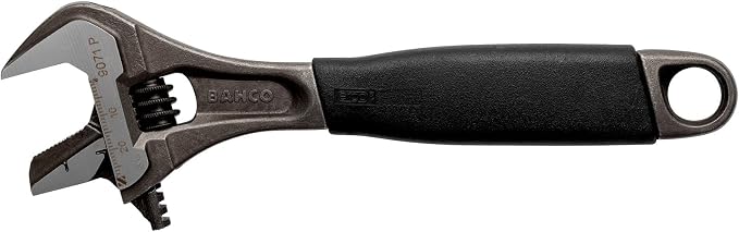 Bahco BAH9073RPUS 12" SAE Ergo Combination Industrial Black Finish Adjustable/Pipe Wrench, Reversible Jaw for Dual Functionality, Aggressive Angled Teeth, Thermoplastic Handle, and Slim Tapered Jaws | Aggressive Angled Teeth, Slim Tapered Profile, Ther...