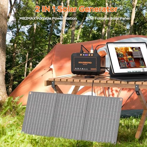 MARBERO 111Wh Solar Generator with Panels Included Solar Panel Kit 30W