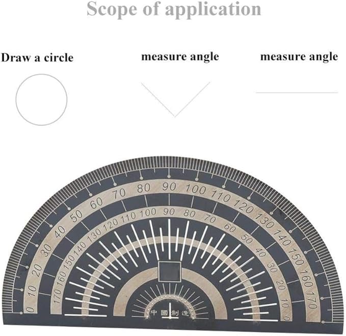 Black Stainless Steel Angle Protractor Precision Marking Protractor Angle Measure Tool Electroplated Woodworking Ruler Measuring Tool