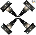 HLMOptimo Heavy Duty Tee Hinge - All Size Black (4 pcs, 4 inch) Rustproof Wrought Iron Shed, Gate, Barn, Fence, Door Hinge