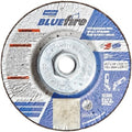 Norton Blue Fire Plus Fast Cut Depressed Center Abrasive Wheel, Type 27, Zirconia Alumina and Aluminum Oxide, 5/8"-11 Hub, 4-1/2" Diameter x 1/8" Thickness (Pack of 10)