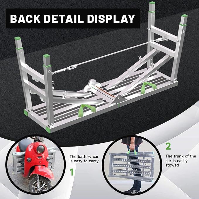 70.86"x14.57" Scaffolding Platform Adjustable Work Platform Support 300 lbs Height 35 to 39 inches Portable Zinc Steel Step Stool Folding Ladder Non Slip for Household Office Cleaning & Washing