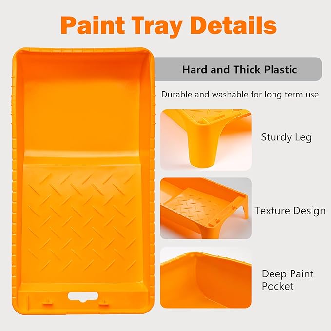 Mister Rui Paint Tray Liner, 4 Inch-10 Pieces, Plastic Paint Tray with Liners, Small Paint Trays, Disposable Paint Trays 4 Inch, Paint Pan Liners for Home Decor, House Painting