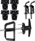 BTEOBFY Double Door Shed Hardware Kit - Complete with Latches, Hinges, and T-Handle Lock - Includes Window and Door/Window Hinge Set, for Gates, playrooms
