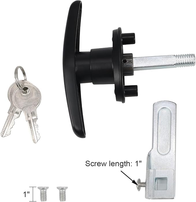 Keyed-Alike Locking T-Handle Kit for Truck Camper Shell/Cap & Topper - Black T-Handle Lock Set with Door Compatibility (Right)