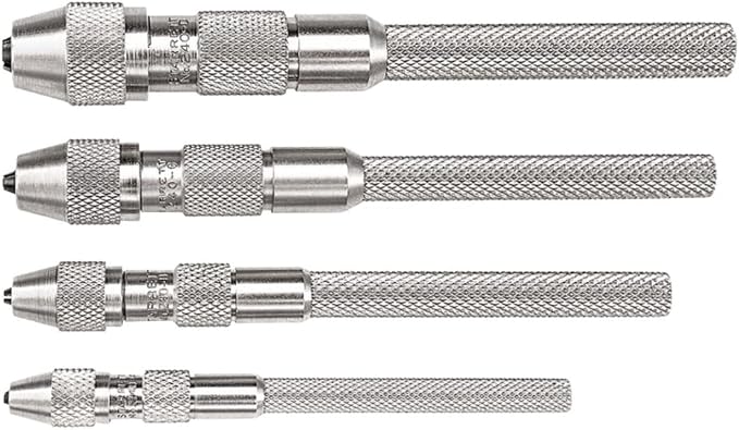 Starrett Pin Vise Set, .010 - .200" Range, 4 Pieces