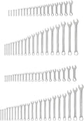 TEKTON Stubby and Standard Combination Wrench Set, 82-Piece | WCB90913 | (1/4 - 1-1/4 in., 6 - 32 mm, Common Sizes), Chrome Finish
