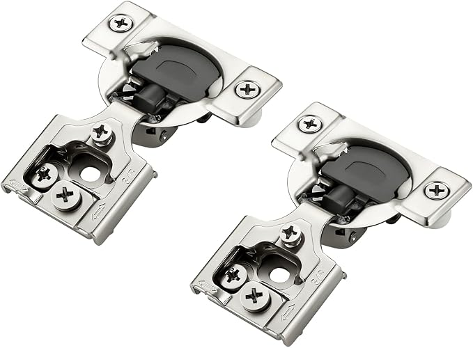 60 Pack 30 Pairs 3/8 inch Overlay Soft Close Hinges for Kitchen Cabinet Hinges Satin Nickel Hidden Hinges Stainless Steel Concealed Hinge self Closing