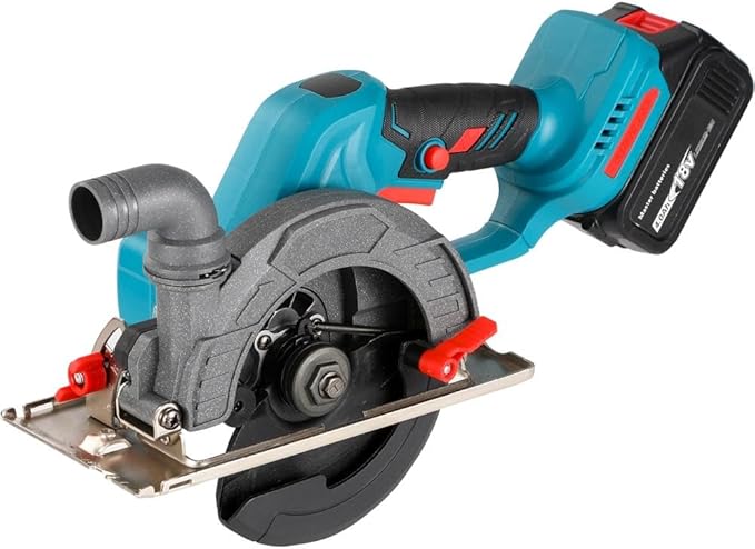 Brushless Cordless Circular Saw with 4000mAh Battery- 6900 RPM, Compact & Lightweight- Small Circular Saw for Wood, Soft Metal, Plastic, Tile (Circular Saw with Battery)