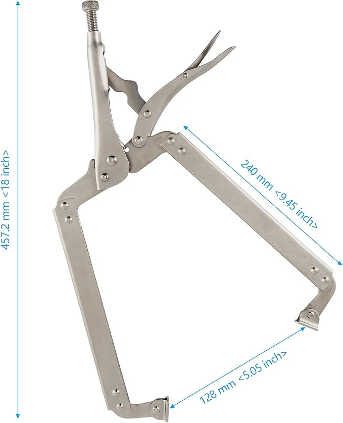 2PCS 18 Inches C-clamp Locking Pliers with Swivel Pads, Locking Clamp Pliers, Welding Clamps for Wood Working and Welding