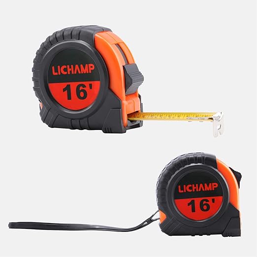 LICHAMP Tape Measure 16 ft, 6 Pack Bulk Easy Read Measuring Tape Retractable with Fractions 1/8, Measurement Tapes 16-Foot by 3/4-Inch