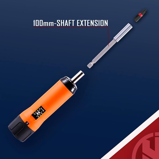 KNINE OUTDOORS Torque Screwdriver Wrench Driver Set 10-70 Inch Pounds lbs for Maintenance with T-bar Handle, 40 Hex Bits, 1/4" Socket, Shaft Extension, For Tools, Bike Repairing and Mounting (Orange)