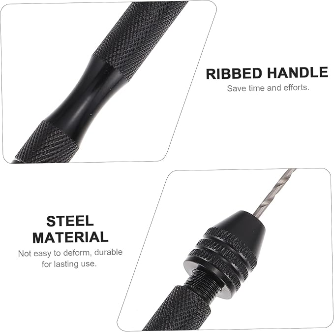 HOMSFOU 3sets Hand Drill Steel Jewelry Drills Pin Vise for Precision Hobby Work and More Durable and Easy to Operate