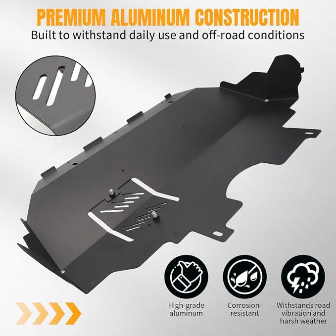 Skid Plate for Toyota Tacoma 2024-2025 2WD & 4WD (Gas Models Only) | Oil Filter Access Aluminum - Includes Wrench and Hardware