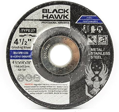 BHA 4.5" x1/4" x7/8" Metal Grinding Wheels for Angle Grinder - 120 Pack