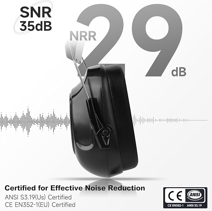 Noise Reduction Ear Protection Ear Muffs, Shooting Ear Protection, SNR 28dB Noise Cancelling Headphones for Adults Kids Autism, Hearing Protection for Shooting,Gun Range,Mowing