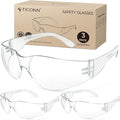 TICONN Clear Safety Glasses for Men and Women, Safety Goggles with Scratch Impact Resistant Meets ANSI Z87.1 Standard