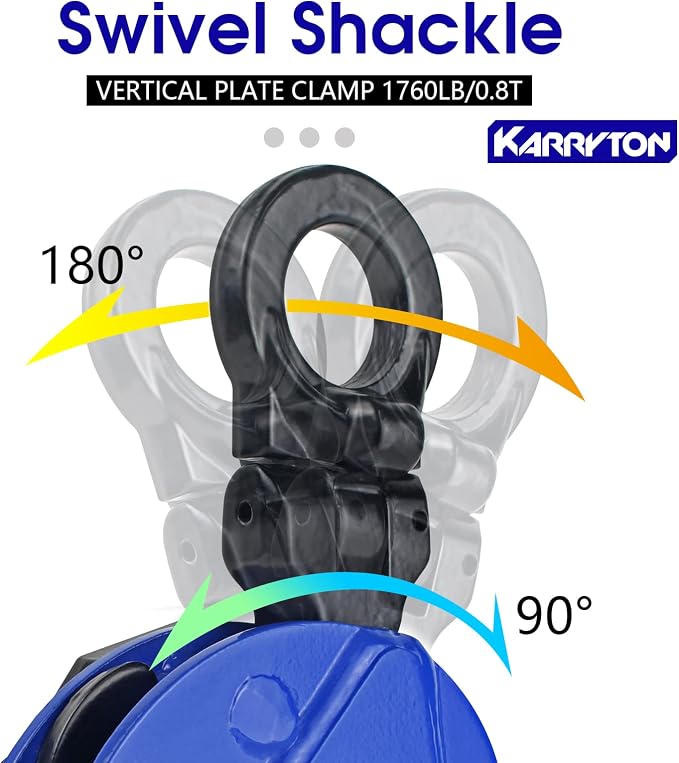 0.8Ton/1760LB Vertical Lifting Plate Clamp, Jaw Opening 0.6IN