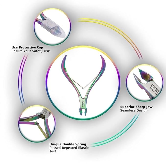Professional Cuticle Trimmer Nail Cuticle Cutter Stainless Steel Cuticle Nippers with Sharp Blades of Cuticle Remover Clippers Manicure Tools Double Spring for Nail Care Pedicure Nail Tools (Multi)