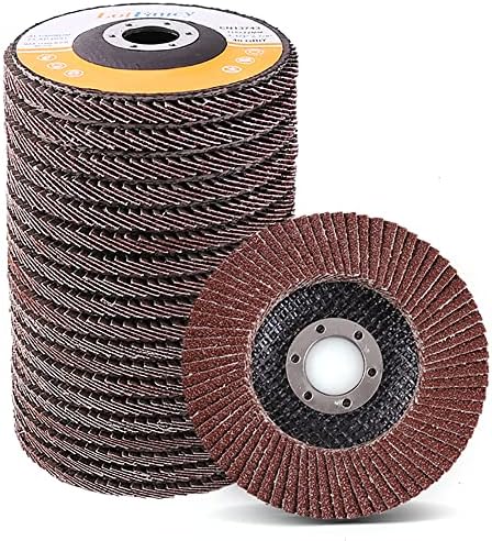 LotFancy 20PCS Flap Discs 4 1/2 for Angle Grinder, 40 60 80 120 Grit Sanding Disc, 4.5 x 7/8 Inch Grinding Wheels Welding Tools, Aluminum Oxide Abrasive, Type 27
