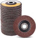 LotFancy 20PCS Flap Discs 4 1/2 for Angle Grinder, 40 60 80 120 Grit Sanding Disc, 4.5 x 7/8 Inch Grinding Wheels Welding Tools, Aluminum Oxide Abrasive, Type 27