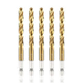 amoolo 5/16 Impact Drill Bit Sets, 5Pcs Titanium HSS Twist Hex Shank Drill Bit Set for Metal, Steel, Wood, Plastic, Quick Change Design