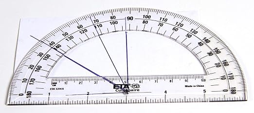 hand2mind Clear, Plastic, Student Math Protractor Set for Classroom (Pack of 100)