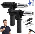Professional Electric Rivet Gun Adapter Kit, Rivet Gun Adapter with Removable Plastic Handle, Alloy Steel Riveting Tool Attachment for Cordless Drill for Metal & Aluminum Work (2set)