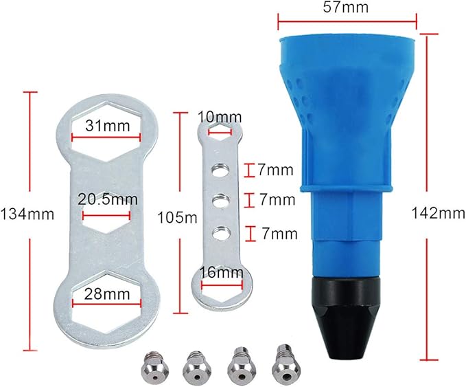 DEVMO Electric Rivet Nut Gun Cordless Riveting Tool Insert Nut Adaptor Drill Adapter