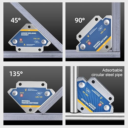 Arrow Welding Magnet, Purple, Metal Construction, 28 LBS Holding Capacity, Multi-Angle Positioning Tool for Welding