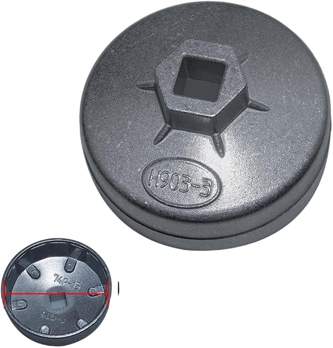 Oil Filter Wrench Socket 74mm 15 Flute 903-3 Aluminum Compatible With Chrysler