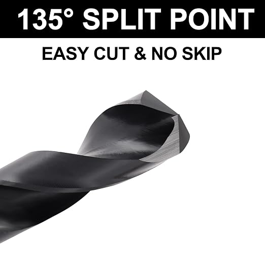 21/32 Drill Bit for Metal and Hardened Steel, M35 Cobalt 1/2 Inch Reduced Shank Industrial Grade Heavy Duty Drill Bit, with Index Storage Case