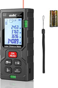 atolla Laser Measure 196Ft, Digital Laser Distance Meter with 2 Bubble Levels,Portable M/in/Ft Unit Switching Backlit LCD, Measuring Distance/Area/Volume/Pythagorean and Waterproof IP54 (Red Laser)