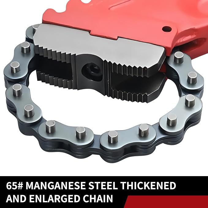 Chain Pipe Wrench 24" for 3" ~ 5" pipe diameter, chain length 20.3". Heavy-duty chain pipeline tool for pipeline installation, oilfield pipeline operations and maintenance