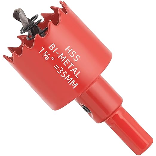 1-3/8 in. Bi-Metal Hole Saw Drill Bits - Versatile and Durable Hole Cutter for Wood, Plywood, Plaster Drywall, Ceiling, Plastic Pipe, PVC and Thin Metal - Includes Arbor & Pilot Bit (35mm)