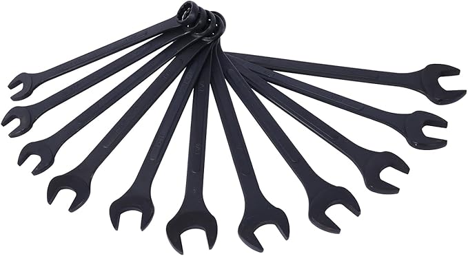 11PC Jumbo Combination Wrench Set, SAE, 1-5/16'' to 2 inch, Extra Large Combination Wrench Sets, Black Oxide Finish with Pouch (11PC-SAE)